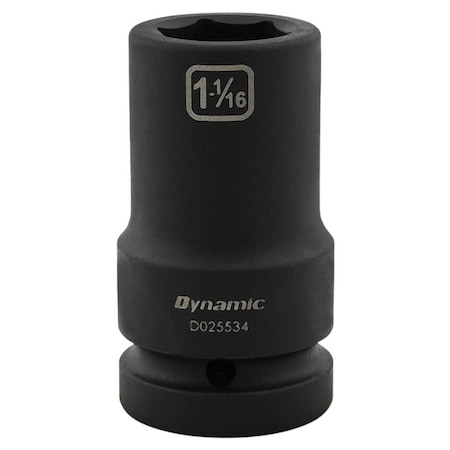 Dynamic 1" Drive Deep Socket, Black Phosphate, Tools 1-1/16" X 1" Drive, 6 Point Deep Length D025534